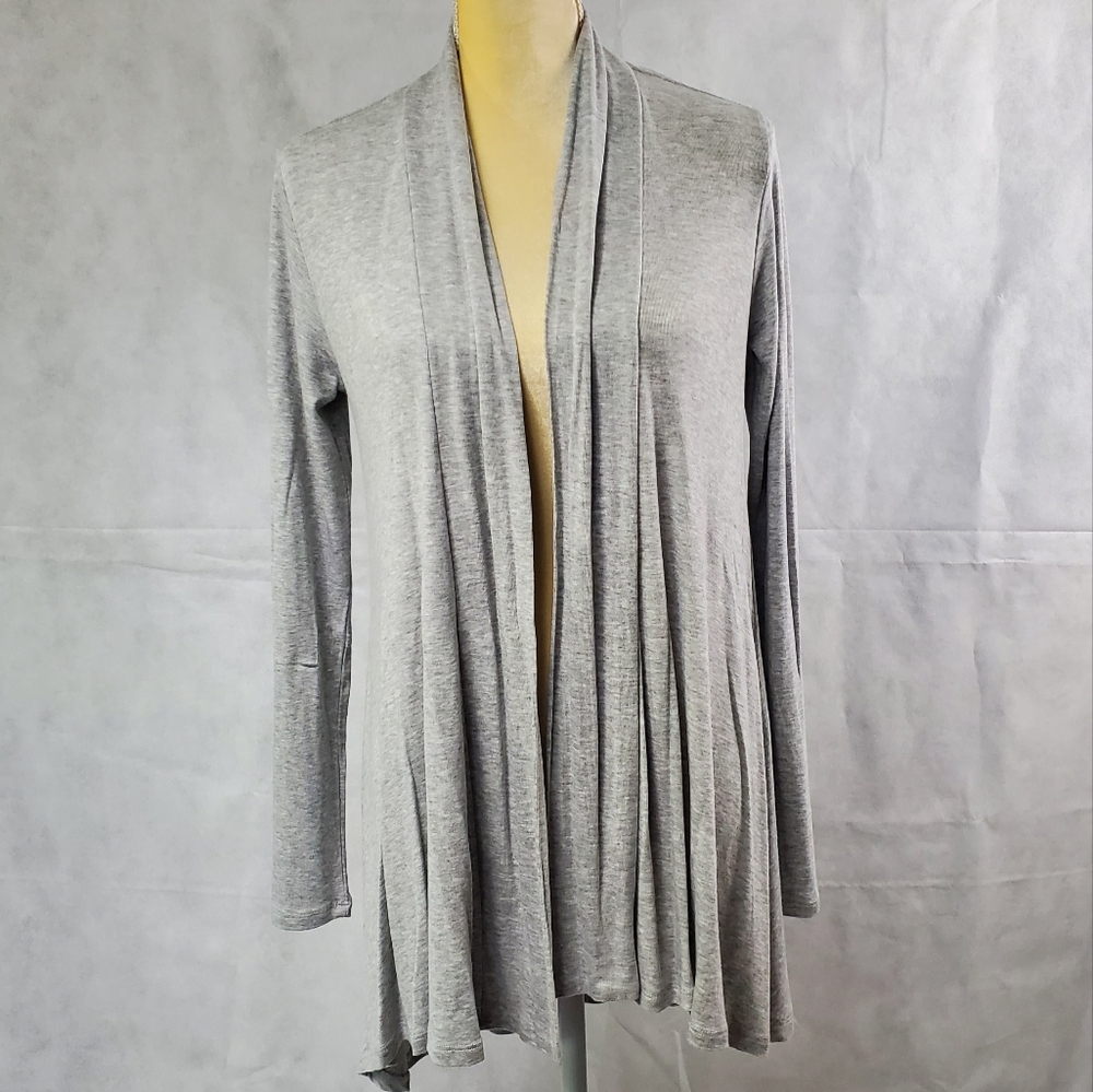Magaschoni Gray Open Front Modal Blend Waterfall Cardigan Womens XS NWT